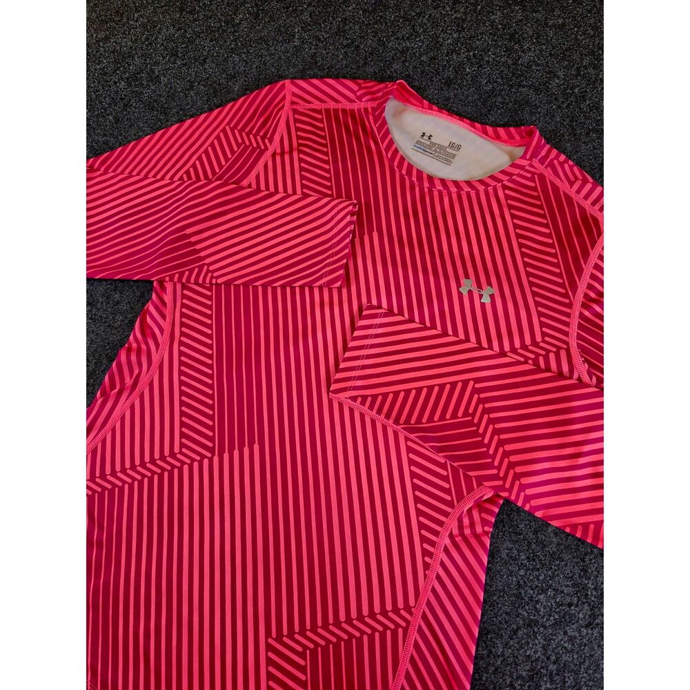 Under Armour ColdGear Women's L Fitted Pink Geometric Long Sleeve Shirt